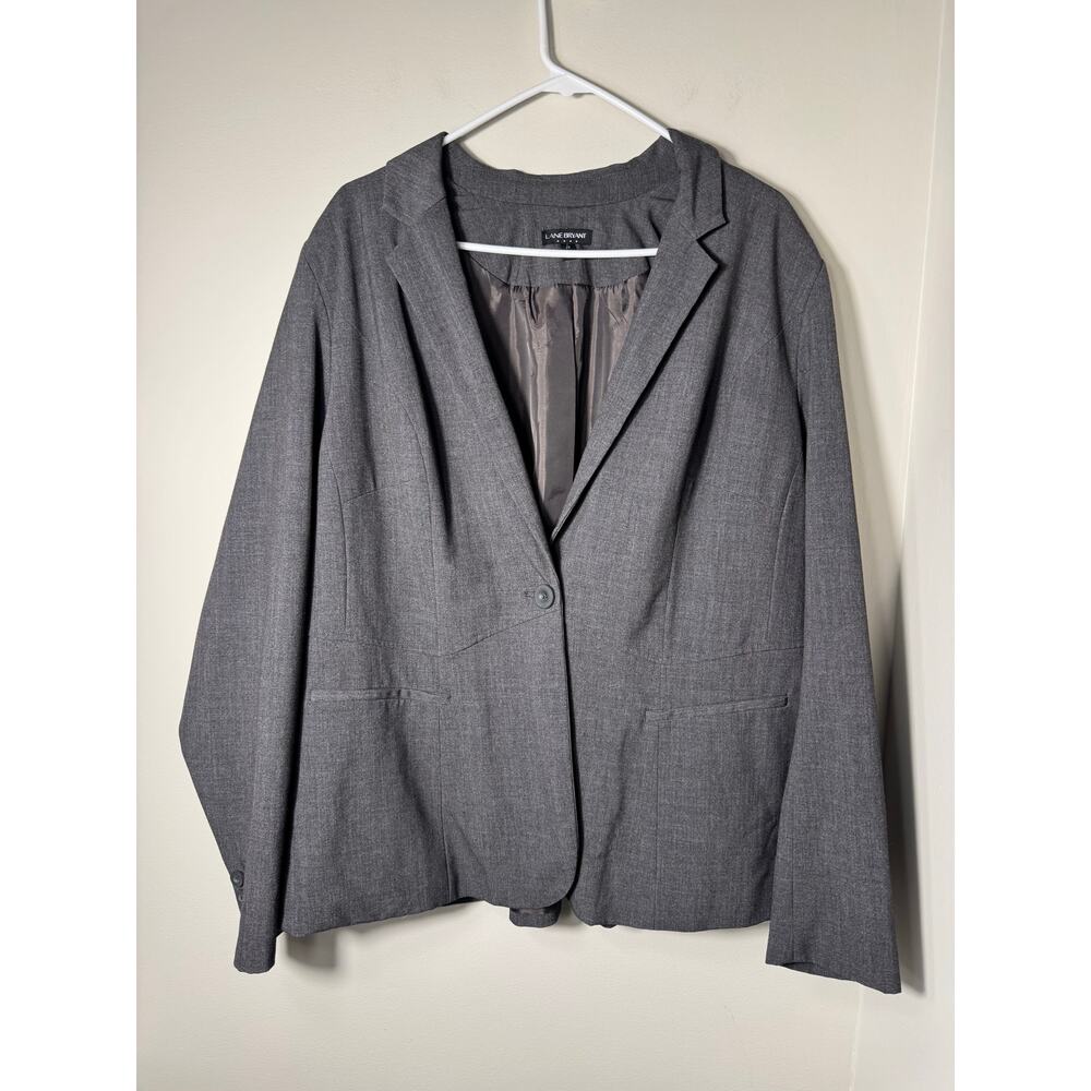 Lane Bryant Perfect Drape One-Button Blazer Grey Size 22